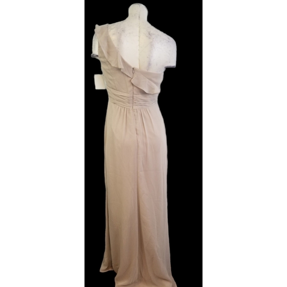 David's Bridal Size 8 One Shoulder Cocktail Dress Biscott - Picture 5 of 8